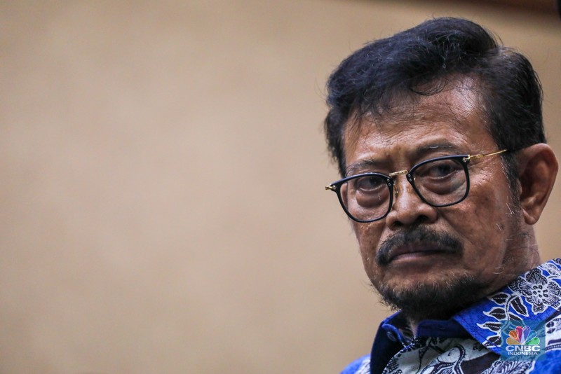 Mantan Menteri Pertanian (Mentan) Syahrul Yasin Limpo Mantan Menteri Pertanian (Mentan) Syahrul Yasin Limpo (tengah) yang menjadi terdakwa kasus pemerasan dan gratifikasi di Pengadilan Tipikor, Jakarta, Rabu (6/3/2024). (CNBC Indonesia/Faisal Rahman)