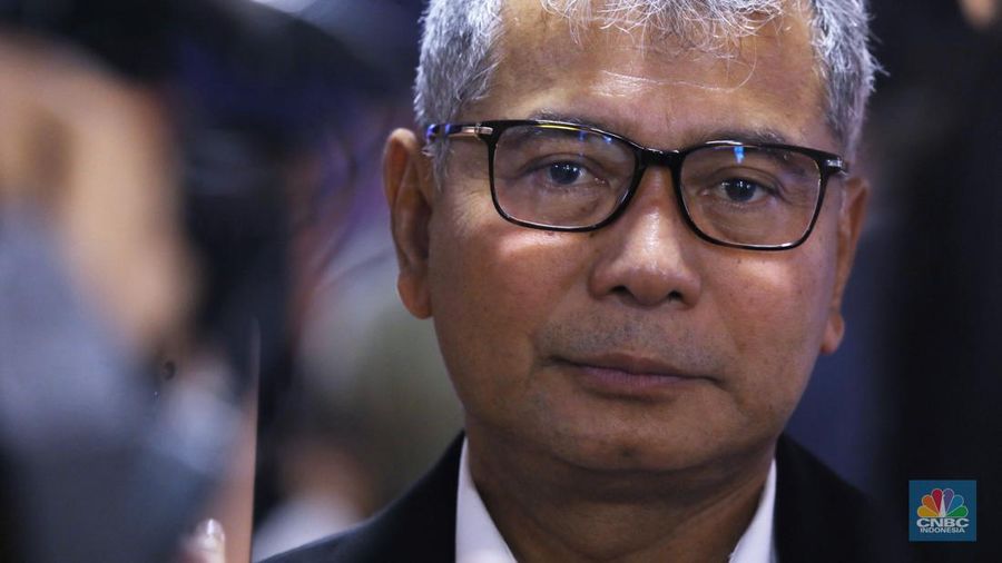 Direktur Utama BRI, Sunarso di acara BRI Microfinance Outlook 2024, Jakarta, 7/4. (CNBC Indonesia/Tri Susilo)