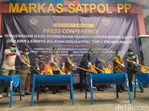 Bea Cukai Musnahkan Barang Bukti Rokok Ilegal Senilai Rp 1 Miliar
