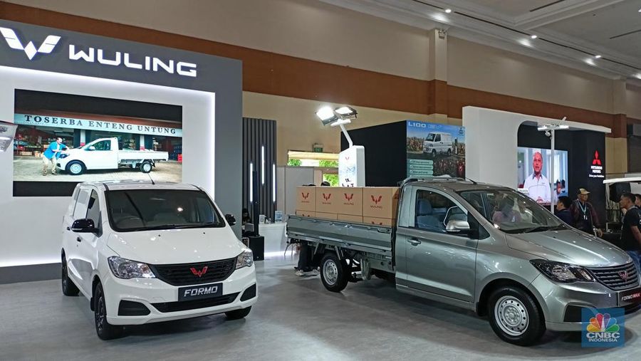 Wuling memamerkan mobil niaganya dalam GIICOMVEC 2024, Kamis (7/3/24). (²©²ÊÍøÕ¾/Ferry Sandi)