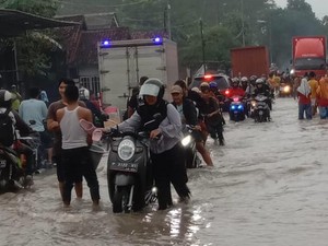Jalur Jember-Lumajang Banjir, Macet Mengular hingga 1 Km
