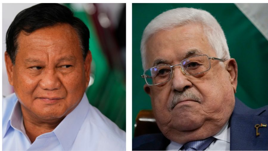 Kolase foto Prabowo Subianto dan Mahmoud Abbas. (Reuters & AP Photo)