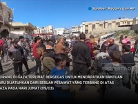Video: Sedih! Warga Gaza Berebut Bantuan Yang Dijatuhkan Dari Pesawat