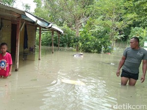 Luapan Bengawan Solo Mulai Rendam Permukiman Warga Bojonegoro