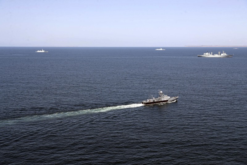 Iran akan memulai latihan angkatan laut gabungan dengan Rusia dan China di bagian utara Samudera Hindia, kata media pemerintah Selasa (12/3). (Iranian Army via AP) Iran akan memulai latihan angkatan laut gabungan dengan Rusia dan China di bagian utara Samudera Hindia, kata media pemerintah Selasa (12/3). (Iranian Army via AP)