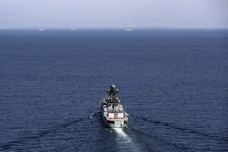 Iran akan memulai latihan angkatan laut gabungan dengan Rusia dan China di bagian utara Samudera Hindia, kata media pemerintah Selasa (12/3). (Iranian Army via AP) Iran akan memulai latihan angkatan laut gabungan dengan Rusia dan China di bagian utara Samudera Hindia, kata media pemerintah Selasa (12/3). (Iranian Army via AP)