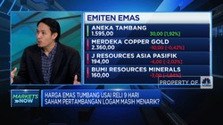 Harga Emas Tumbang Usai Reli 9 Hari, Saham Emiten Logam Masih Menarik?