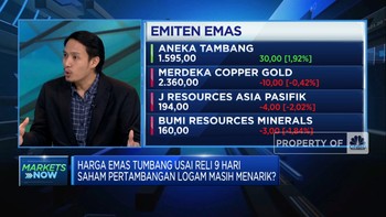 Harga Emas Tumbang Usai Reli 9 Hari, Saham Emiten Logam Masih Menarik?