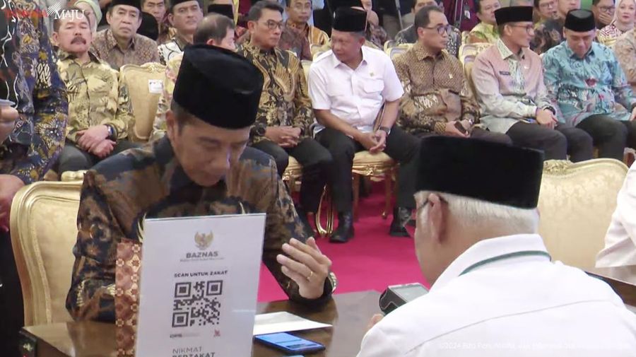 Presiden Jokowi Serahkan Zakat Melalui Baznas, Istana Negara, (13/3/2024). (Tangkapan Layar Youtube Sekretariat Presiden)