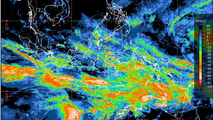 BMKG Warning Update: Waspada, Bibit Siklon Tropis Perpanjang Potensi Cuaca Ekstrem hingga awal Pekan Depan. (Dok. BMKG)