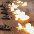 Detik-Detik Kim Jong Un Sidak Latihan Perang Korut, Tank & Heli Turun