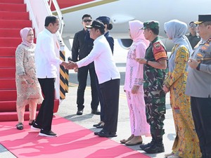 Presiden Jokowi Tiba di Sumut, Disambut Pj Gubsu Hassanudin
