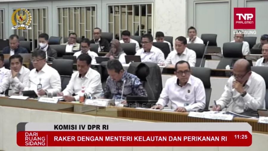 Suasana Rapat kerja Menteri Kelautan dengan Komisi IV DPR RI. (Tangkapan Layar Youtube DPR RI)