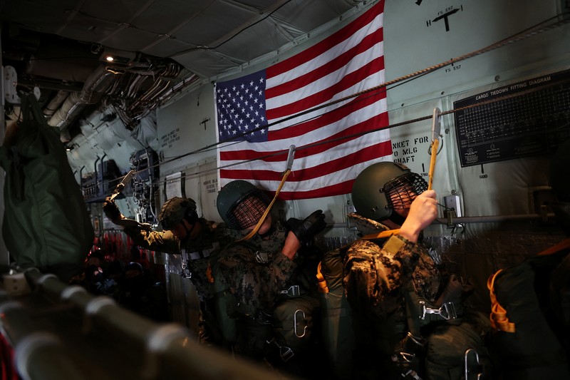 Anggota Komando Perang Khusus Angkatan Darat Korea Selatan dan Komando Operasi Khusus AS bersiap untuk latihan militer gabungan tahunan Freedom Shield di Pangkalan Udara Seoul di Seongnam, Korea Selatan, Kamis (14/3/2024). (REUTERS/Kim Hong-Ji) Anggota Komando Perang Khusus Angkatan Darat Korea Selatan dan Komando Operasi Khusus AS bersiap untuk latihan militer gabungan tahunan Freedom Shield di Pangkalan Udara Seoul di Seongnam, Korea Selatan, Kamis (14/3/2024). (REUTERS/Kim Hong-Ji)