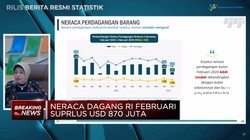 Video: BPS: Surplus Neraca Dagang Februari Turun Menjadi USD 870 Juta