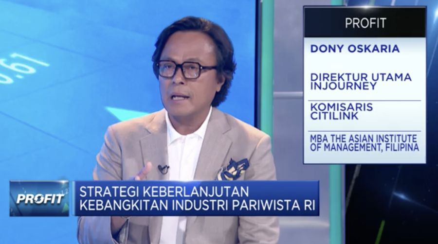 Direktur Utama PT Aviasi Pariwisata Indonesia (InJourney) Dony Oskaria. (CNBC Indonesia)
