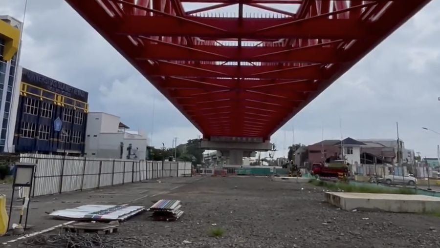Progres pembangunan Elevated Railway Simpang Joglo. (Tangkapan layar instagram @gibran_rakabuming)