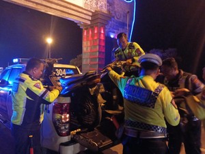 Razia Balap Liar di Perbatasan Lamongan-Gresik, 14 Motor Diangkut Polisi