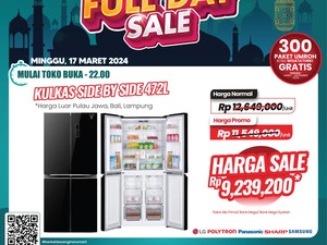 Beli Kulkas Jumbo di Transmart Full Day Sale Diskon Rp 3 Jutaan