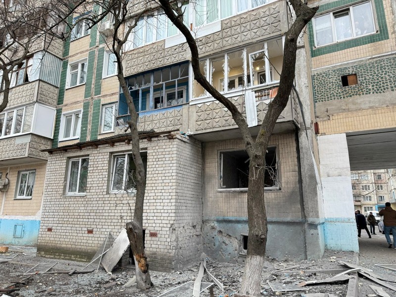 A view shows destroyed cars following an incident which local authorities said was a Ukrainian missile attack, in the course of Russia-Ukraine conflict in Belgorod, Russia, March 16, 2024. Telegram channel of Governor of Belgorod Region Vyacheslav Gladkov/Handout via REUTERS ATTENTION EDITORS - THIS IMAGE WAS PROVIDED BY A THIRD PARTY. NO RESALES. NO ARCHIVES. MANDATORY CREDIT.