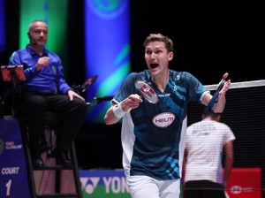 Momen Axelsen Marah-marah saat Hadapi Ginting di All England 2024