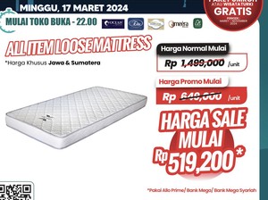 Beli Kasur di Transmart Full Day Sale Hemat Rp 978 Ribuan