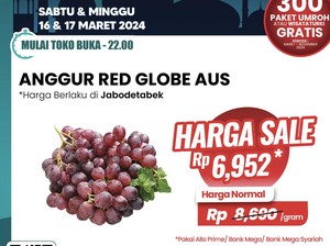 Murah Meriah, Beli Anggur Red Globe di Transmart Mulai dari Rp 6 Ribuan