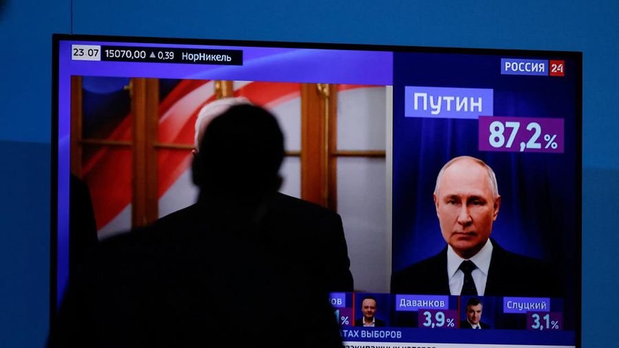 Kandidat presiden Rusia dan petahana Presiden Vladimir Putin. (REUTERS/Maxim Shemetov)