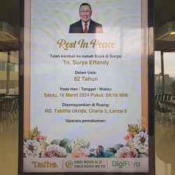 Surya Effendy Pendiri Indosurya Meninggal Dunia di Usia 82 Tahun