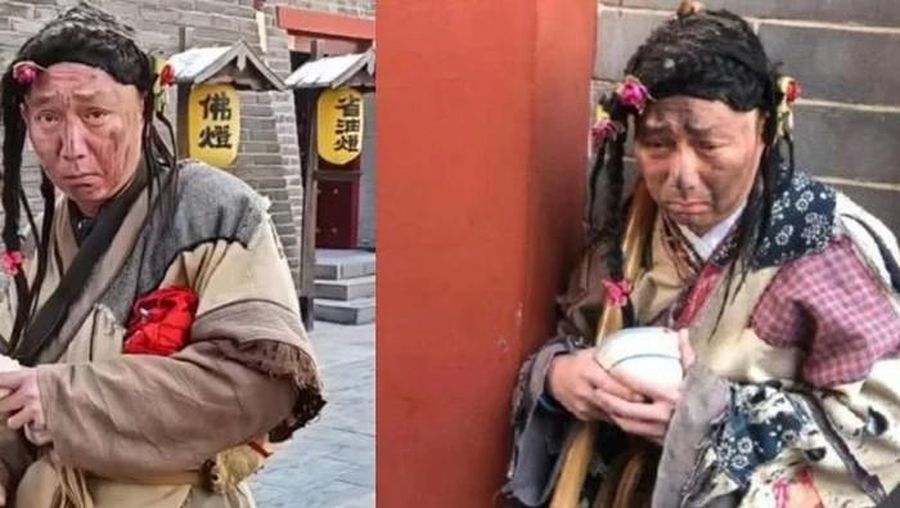 Aktor Lu Jingang jadi viral karena 'pekerjaan sampingannya' sebagai pengemis. (Dok. Internet via Oddity Central via wolipop.detik)