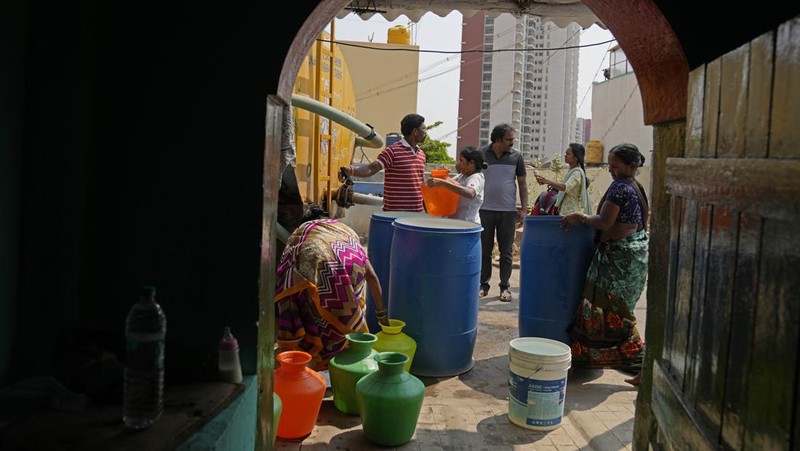 Bengaluru atau Bangalore di India tengah dihadapkan dengan kekeringan. (AP/Aijaz Rahi)