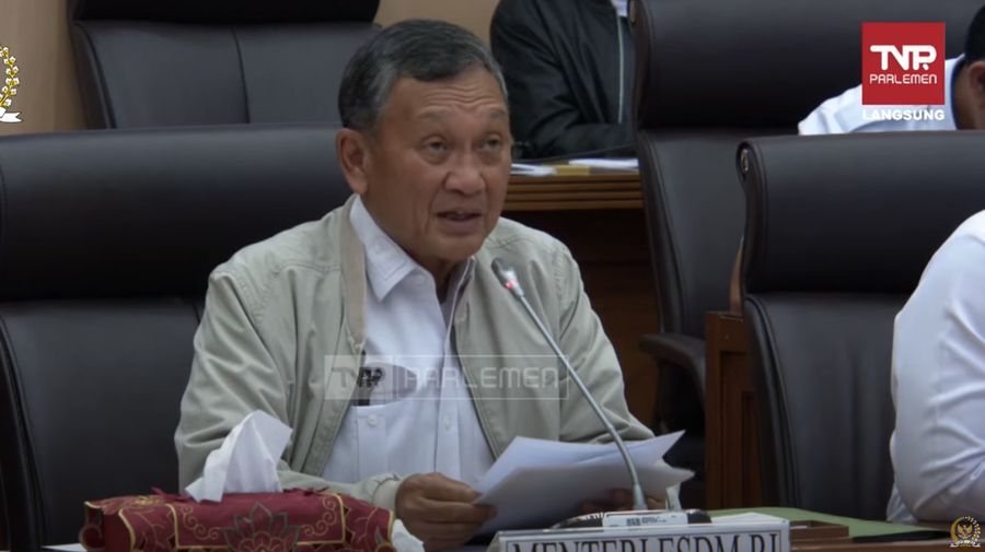 Menteri ESDM Arifin Tasrif RDP dengan Komisi VII DPR. (YouTube/Komisi VII DPR RI Channel)