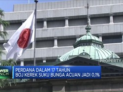Video: Perdana Dalam 17 Tahun, BOJ Kerek Suku Bunga Acuan Jadi 0,1%