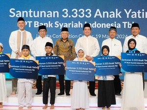 Rayakan Milad Ketiga BSI, Wapres Maruf Santuni 3.333 Anak Yatim