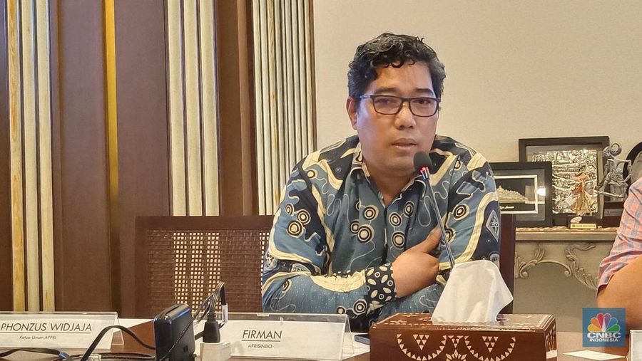 Firman dalam Konferensi Pers Gabungan Asosiasi Ritel dan Ekosistem di Gedung Sarinah, Jakarta, Selasa (19/3/2024). (CNBC Indonesia/Martyasari Rizky)