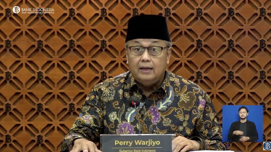 Gubernur Bank Indonesia, Perry Warjiyo saat mengumumkan hasil rapat Dewan Gubernur bulan Maret 2024. (Tangkapan Layar Youtube Bank Indonesia)