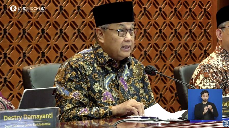 Gubernur Bank Indonesia, Perry Warjiyo saat mengumumkan hasil rapat Dewan Gubernur bulan Maret 2024. (Tangkapan Layar Youtube Bank Indonesia)