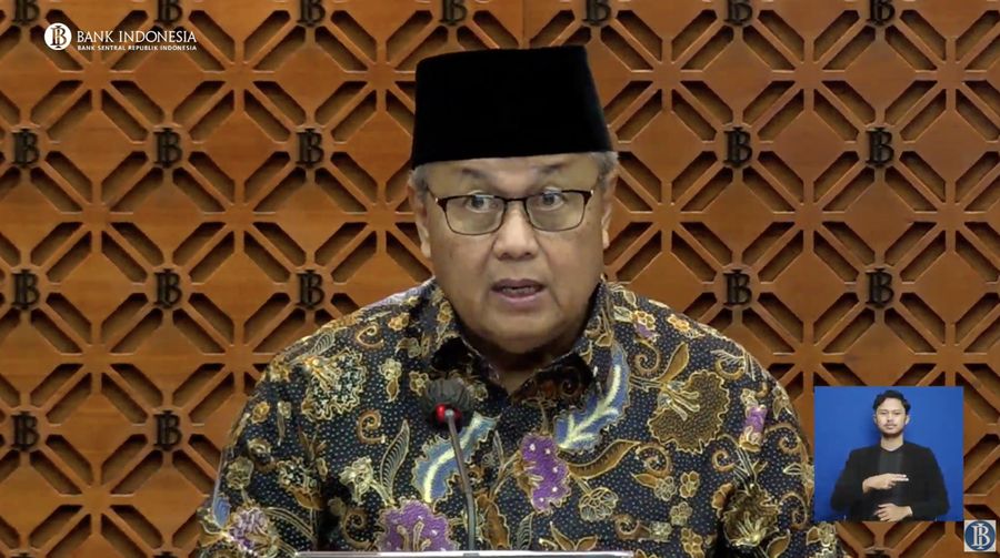 Gubernur Bank Indonesia, Perry Warjiyo saat mengumumkan hasil rapat Dewan Gubernur bulan Maret 2024. (Tangkapan Layar Youtube Bank Indonesia)
