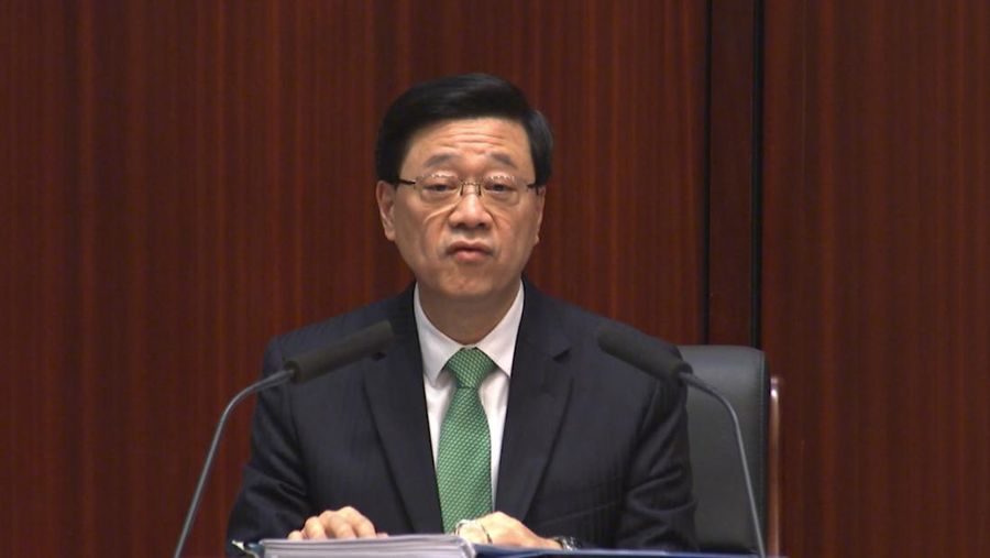 Kepala Eksekutif Hong Kong John Lee. (Hong Kong Legislative Council Pool via AP)