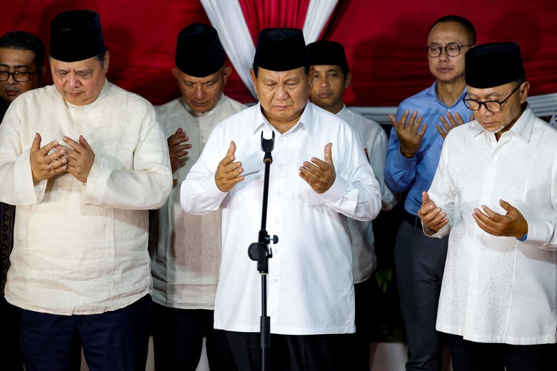 Calon presiden nomor urut 02 Praowo Subianto saat knferensi pers usai Penetapan Hasil Pilpres KPU 2024 di Kartanegara, Jakarta, Rabu (20/3/2024). (CNBC Indonesia/Romys) Calon presiden nomor urut 02 Praowo Subianto saat knferensi pers usai Penetapan Hasil Pilpres KPU 2024 di Kartanegara, Jakarta, Rabu (20/3/2024). (CNBC Indonesia/Romys)
