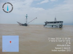 KLM Benua Indah Ditemukan Tenggelam, 5 Kru Dievakuasi Kapal Nelayan