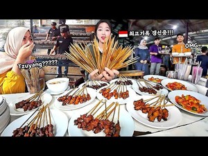 YouTuber Tzuyang ke Indonesia, Mukbang Sate Maranggi 100 Tusuk