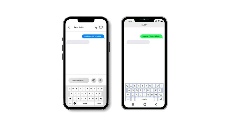 Ilustrasi Bubble Chat Iphone dengan Android. (Dok. Freepik)
