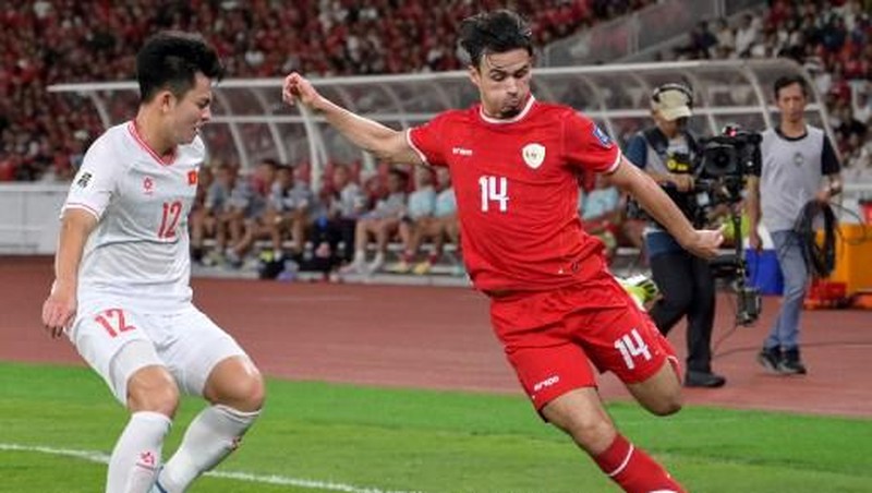 Timnas Indonesia berhasil meraih kemenangan 1-0 atas Vietnam pada lanjutan Kualifikasi Piala Dunia 2026 yang berlangsung di Stadion Utama Gelora Bung Karno (SUGBK), Senayan, Jakarta pada Kamis (21/3/2024) malam. (BAY ISMOYO / AFP)
