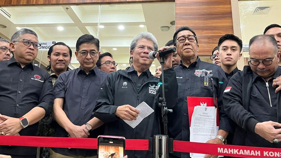 Tim hukum Ganjar-Mahfud ajukan gugatan hasil Pilpres ke MK. (Dok. Detikcom/Anggi Muliawati)
