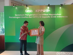 Grab Perusahaan Teknologi Pertama di RI Dapat Sertifikat Kepatuhan KPPU