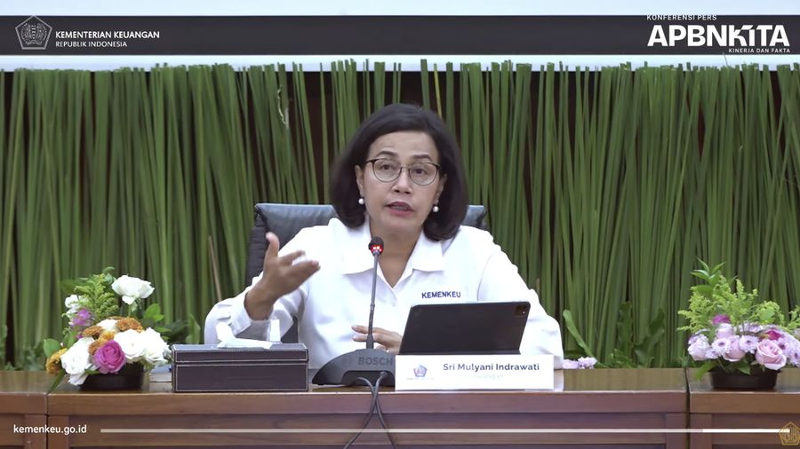 Menteri Keuangan, Sri Mulyani saat menyampaikan Konferensi Pers APBN KITA Edisi Maret 2024. (Tangkapan Layar Youtube Kemenkeu)