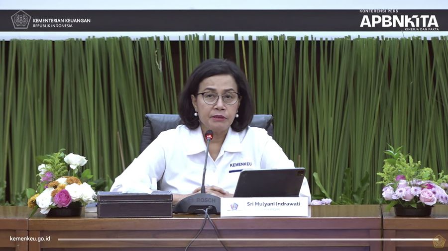 Menteri Keuangan, Sri Mulyani saat menyampaikan Konferensi Pers APBN KITA Edisi Maret 2024. (Tangkapan Layar Youtube Kemenkeu)
