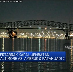 Video: Tertabrak Kapal, Jembatan Baltimore AS Ambruk
