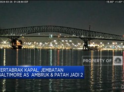 Video: Tertabrak Kapal, Jembatan Baltimore AS Ambruk
